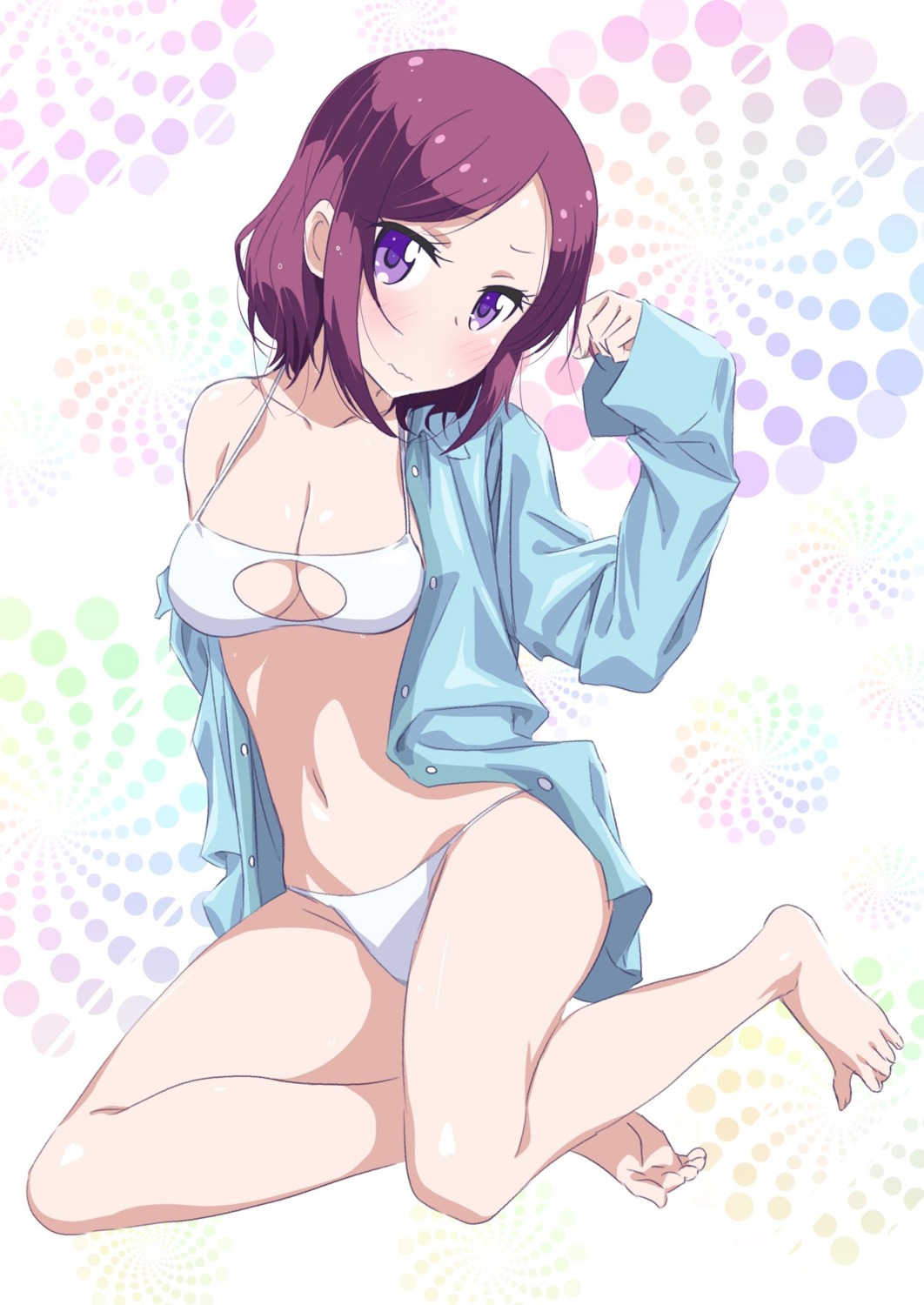 bikini cleavage makicha new_game! open_shirt swimsuits tooyama_rin