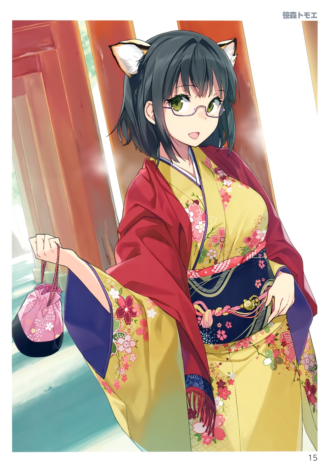 animal_ears kimono megane sasamori_tomoe toranoana