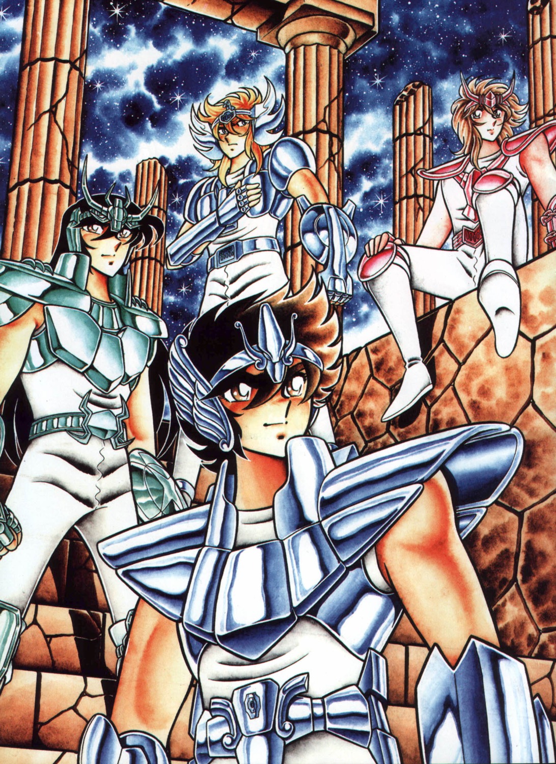 andromeda_shun cygnus_hyoga dragon_shiryu kurumada_masami male pegasus_seiya saint_seiya