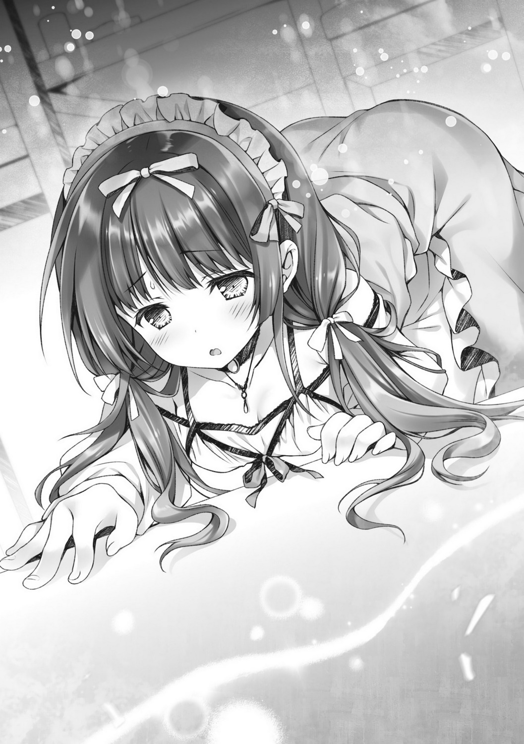 cleavage dousei_kara_hajimaru_otaku_kanojo_no_tsukurikata dress monochrome tatekawa_mako