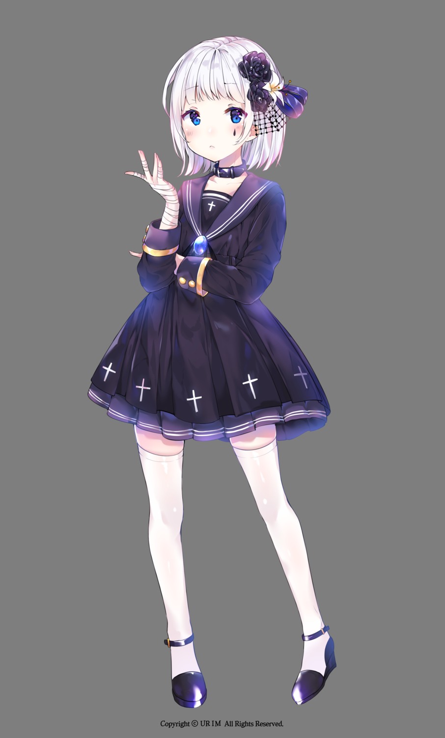 bandages heels seifuku thighhighs transparent_png urim_(paintur)