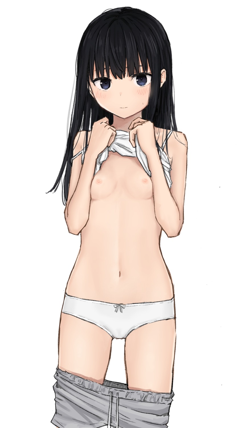 breasts loli nipples no_bra pantsu shirt_lift undressing zuima