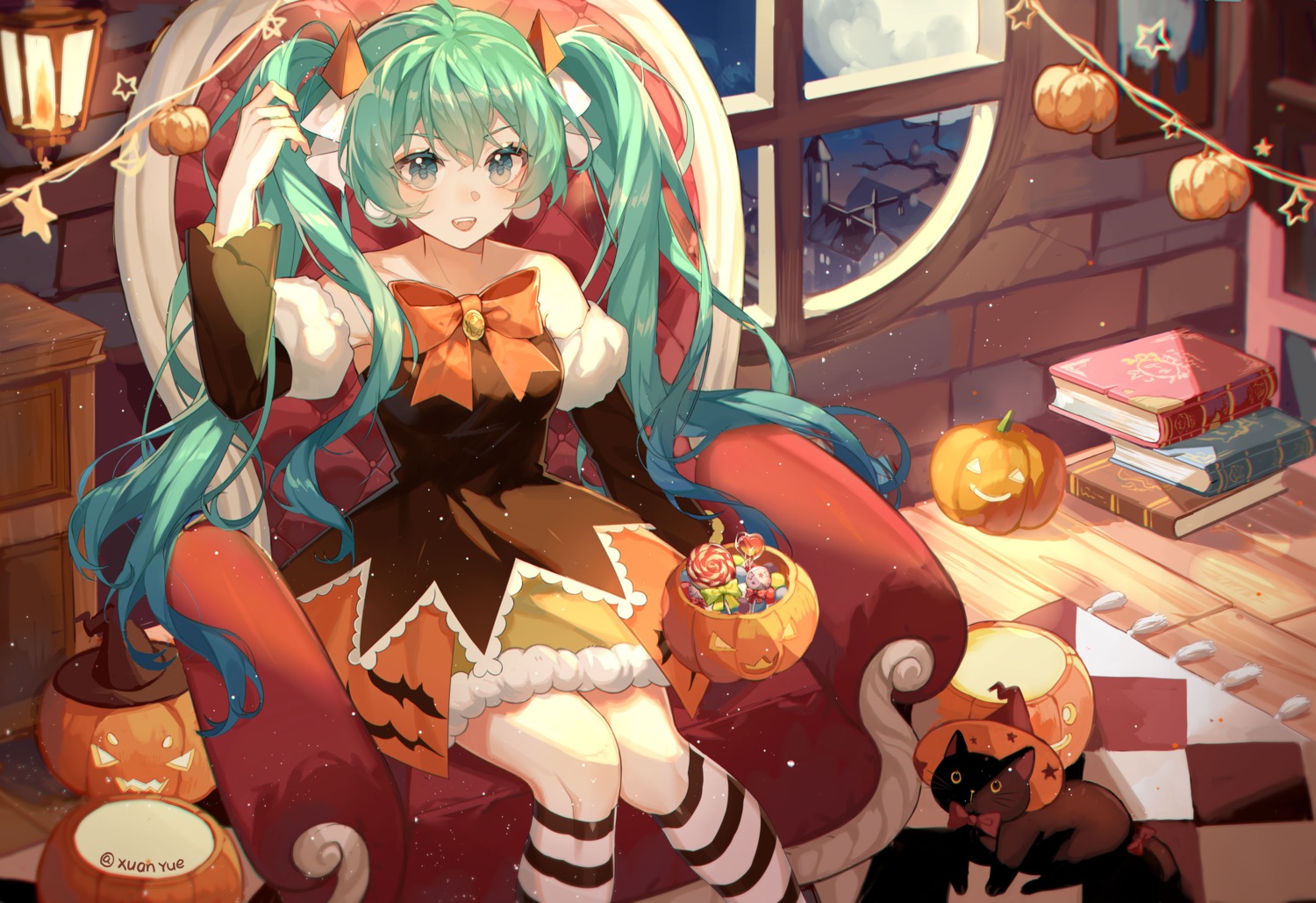 dress halloween hatsune_miku neko vocaloid xuanli