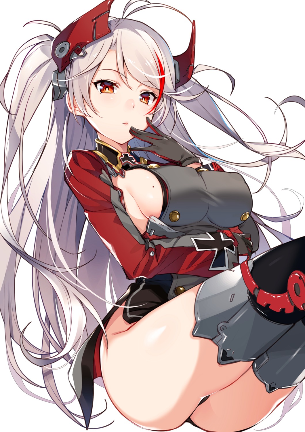 azur_lane kat_(bu-kunn) pantsu prinz_eugen_(azur_lane) thighhighs thong uniform