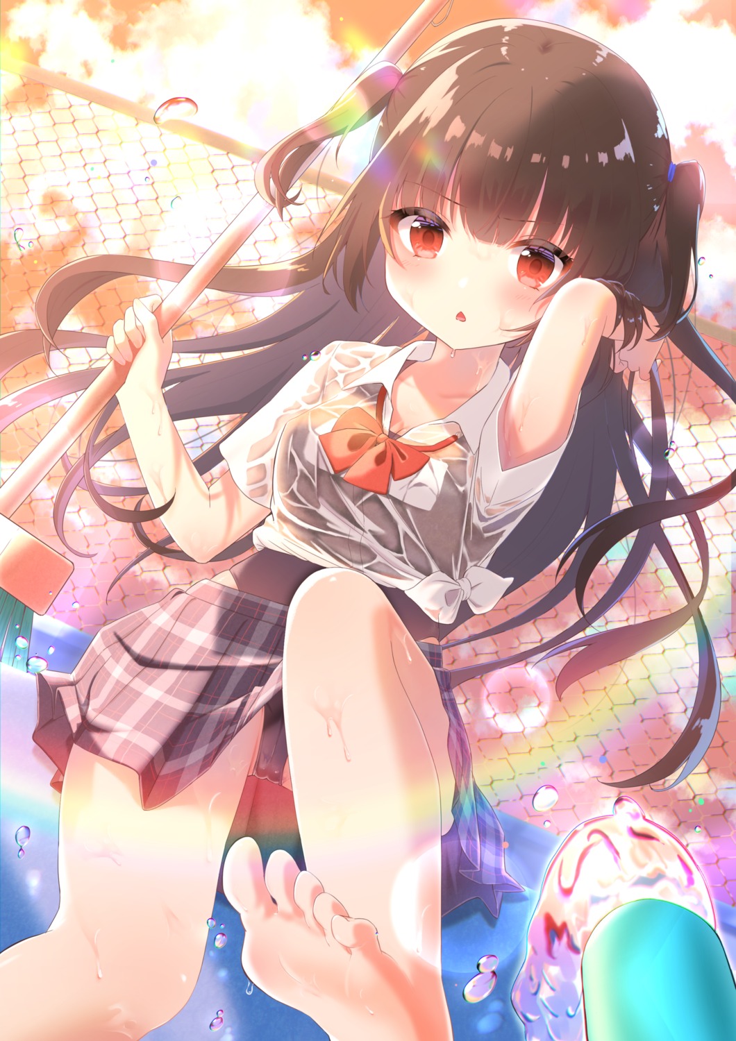 cameltoe elument feet loli school_swimsuit see_through seifuku skirt_lift swimsuits wet wet_clothes