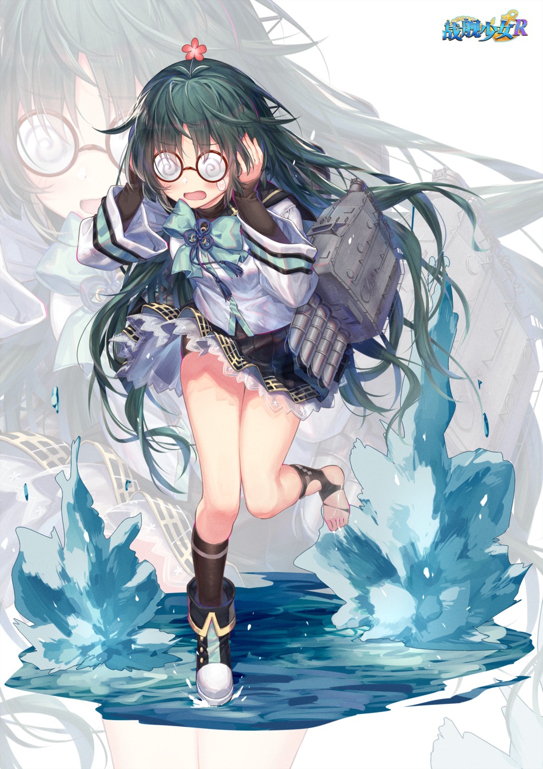 jiang-ge megane seifuku skirt_lift torn_clothes zhanjianshaonv