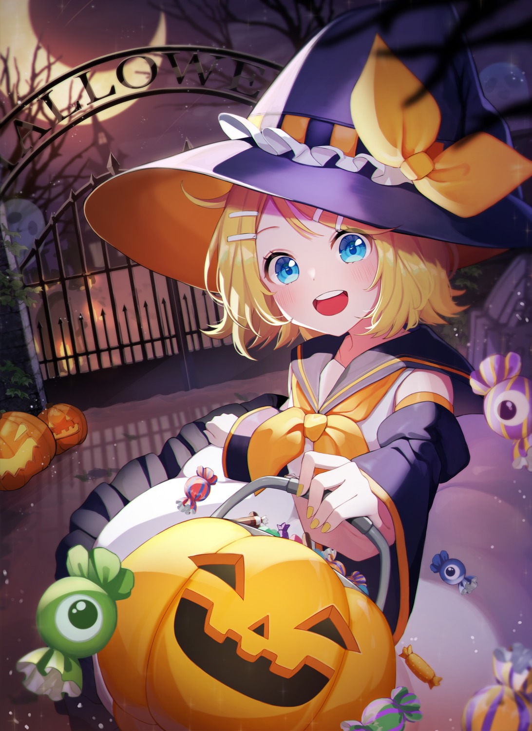 gya_(144) halloween kagamine_rin vocaloid witch