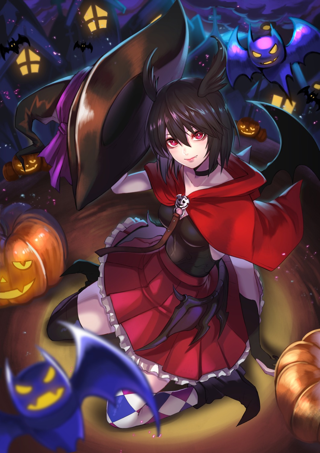 fate/grand_order halloween ortlinde_(fate/grand_order) re_(re_o9) thighhighs valkyrie_(fate/grand_order) wings witch
