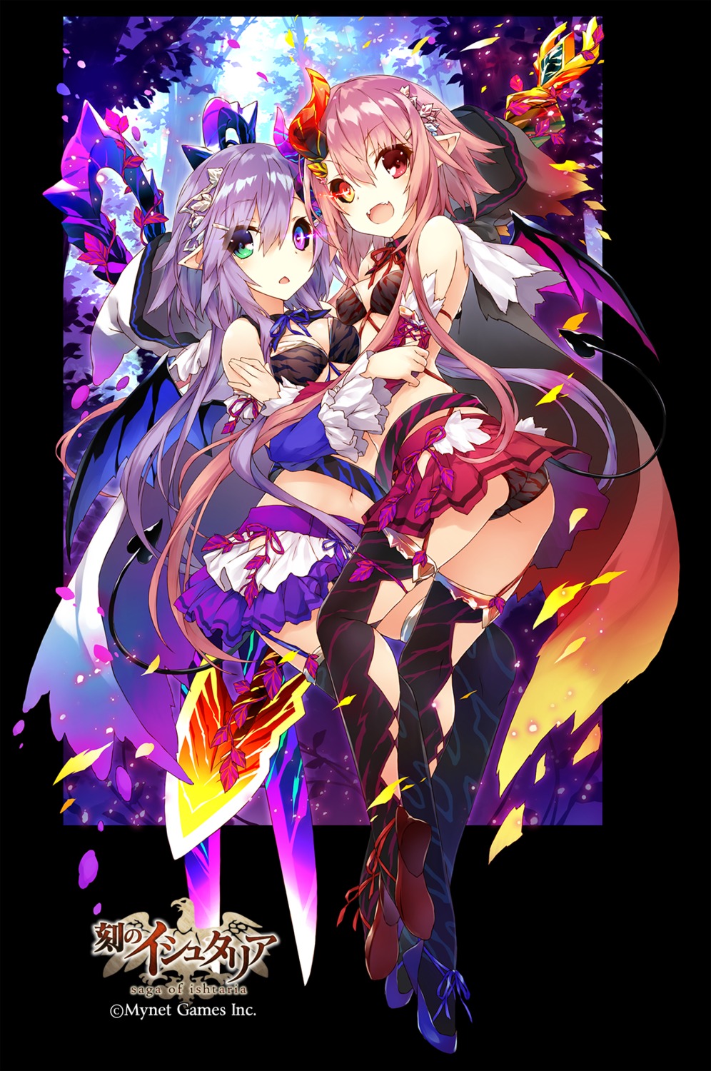 ass cleavage heels heterochromia horns koku_no_ishtaria pantsu pointy_ears saeki_thoma tail thighhighs wings