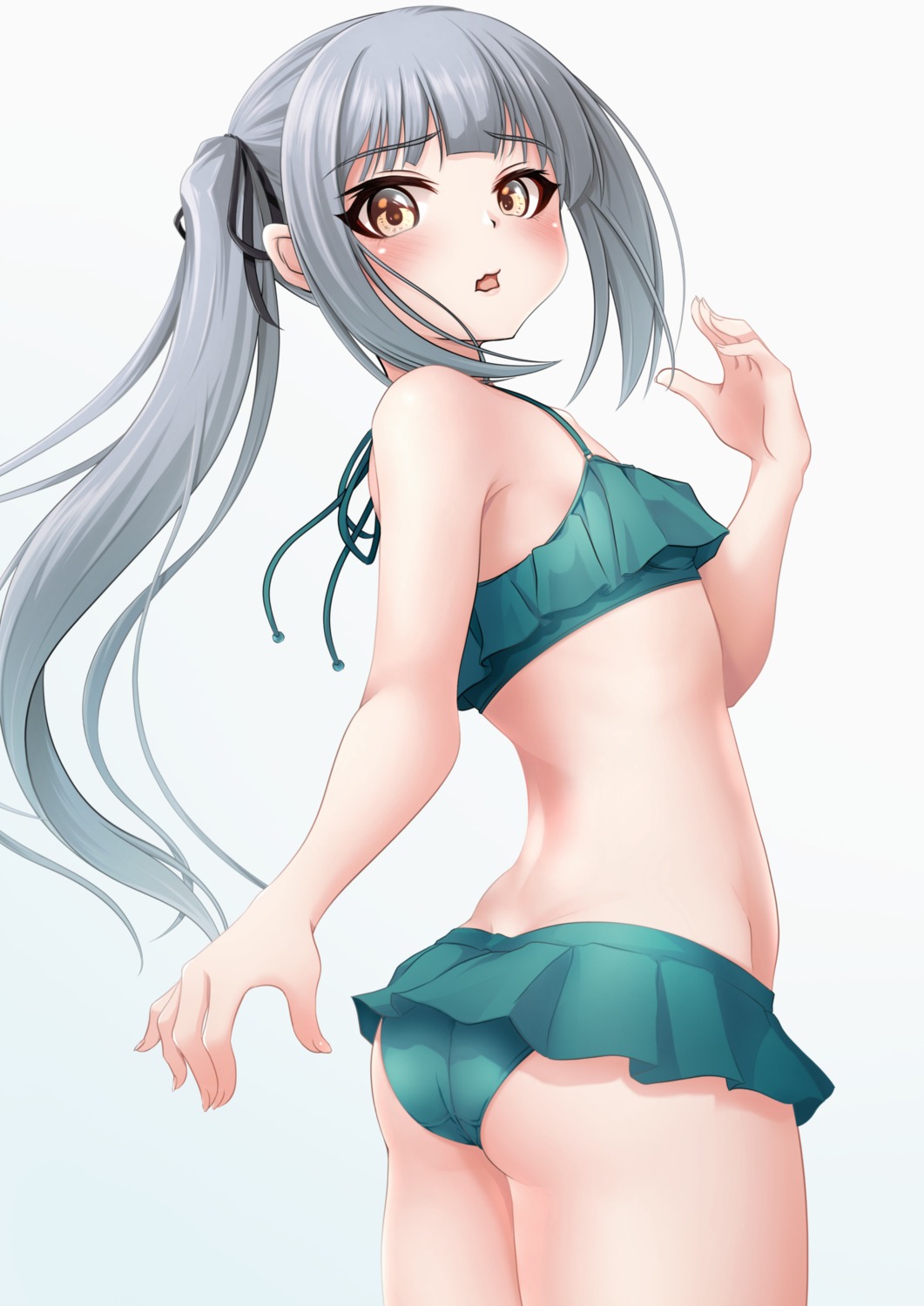 ass bikini kantai_collection kasumi_(kancolle) makura_(user_jpmm5733) swimsuits