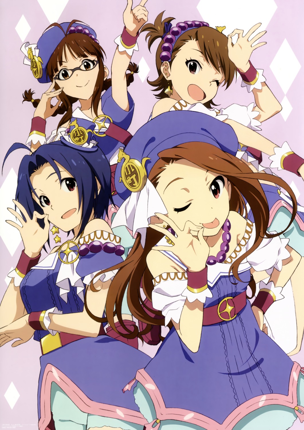 akizuki_ritsuko futami_ami megane minase_iori miura_azusa murasaki_yoshio the_idolm@ster