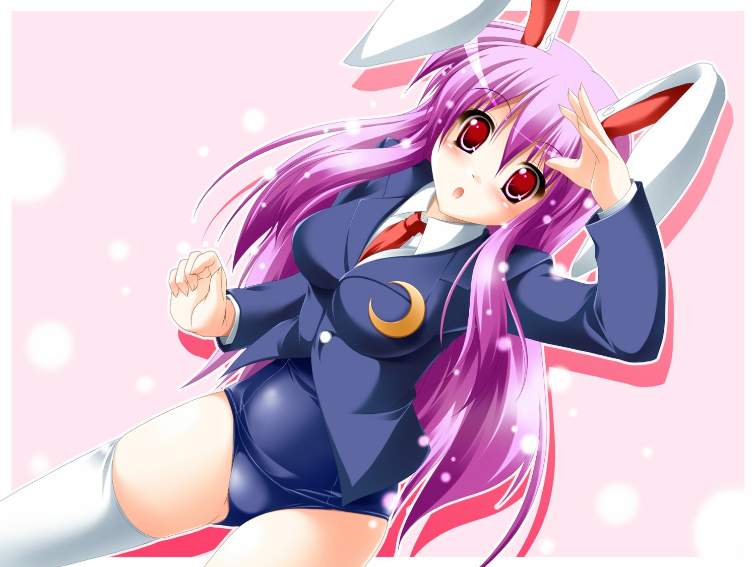 animal_ears bunny_ears kamiya_tomoe reisen_udongein_inaba school_swimsuit swimsuits touhou wallpaper