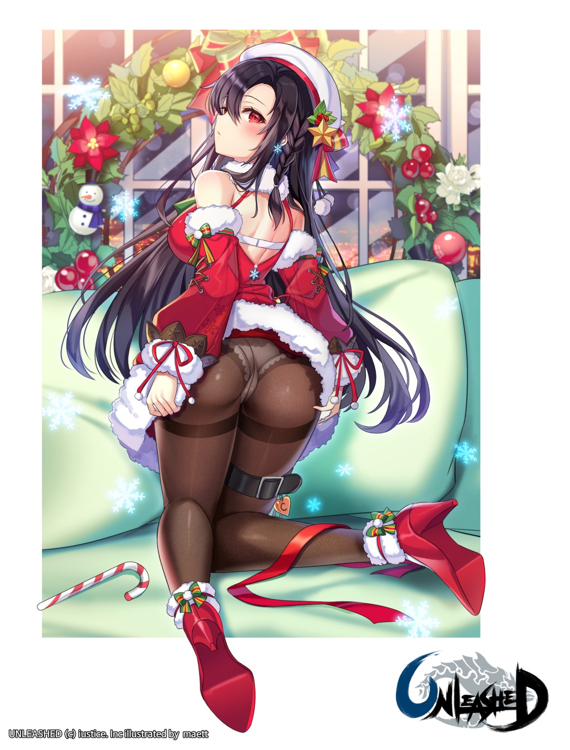 ass bra christmas dress garter heels maett pantsu pantyhose skirt_lift unleashed