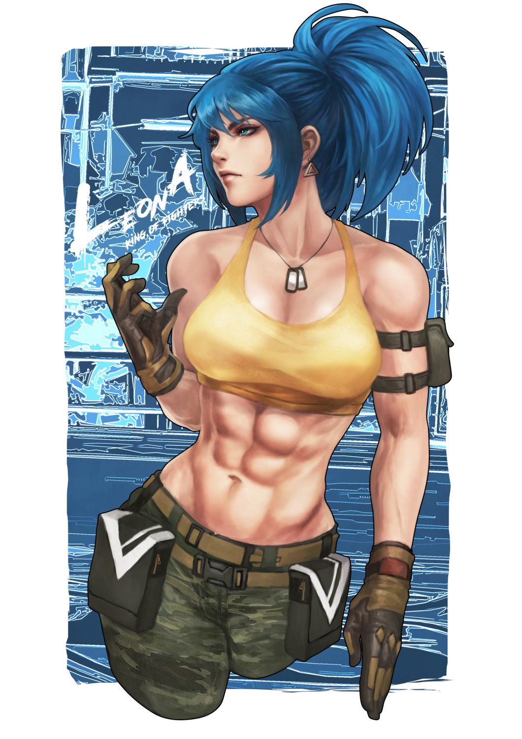 cleavage king_of_fighters leona_heidern monori_rogue uniform