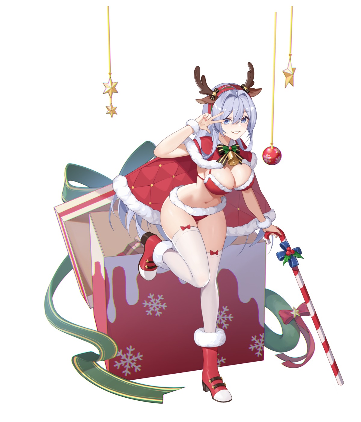 animal_ears bikini christmas eir heels horns swimsuits thighhighs