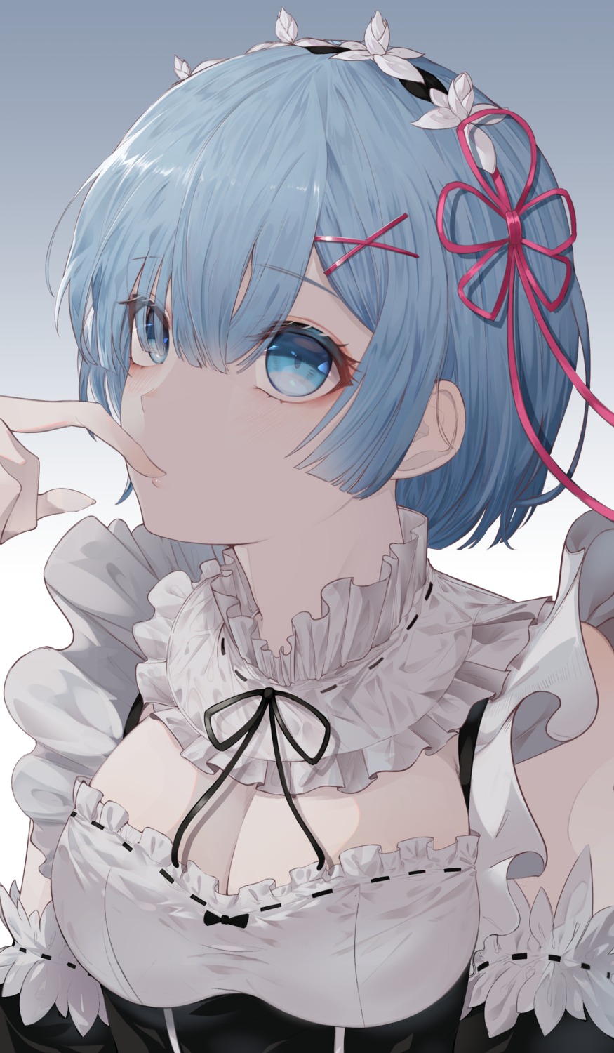 cizzi cleavage maid re_zero_kara_hajimeru_isekai_seikatsu rem_(re_zero)