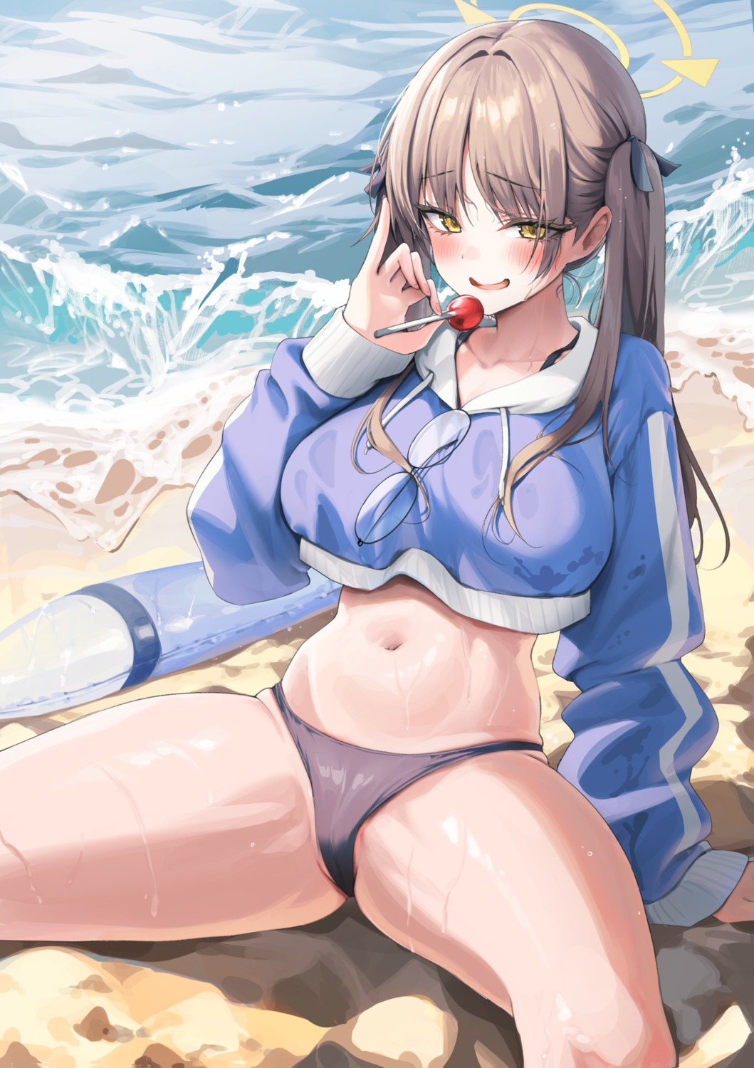 alpha_(ypalpha79) bikini blue_archive halo kazekura_moe megane swimsuits thong