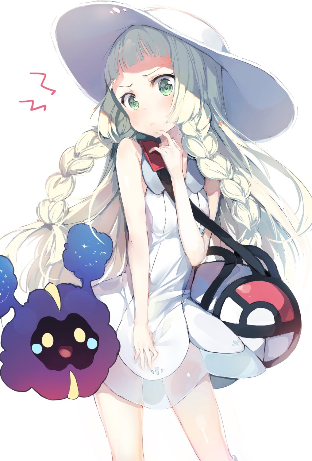 cosmog dress lillie_(pokemon) pokemon pokemon_sm pokemon_usum see_through umibouzu