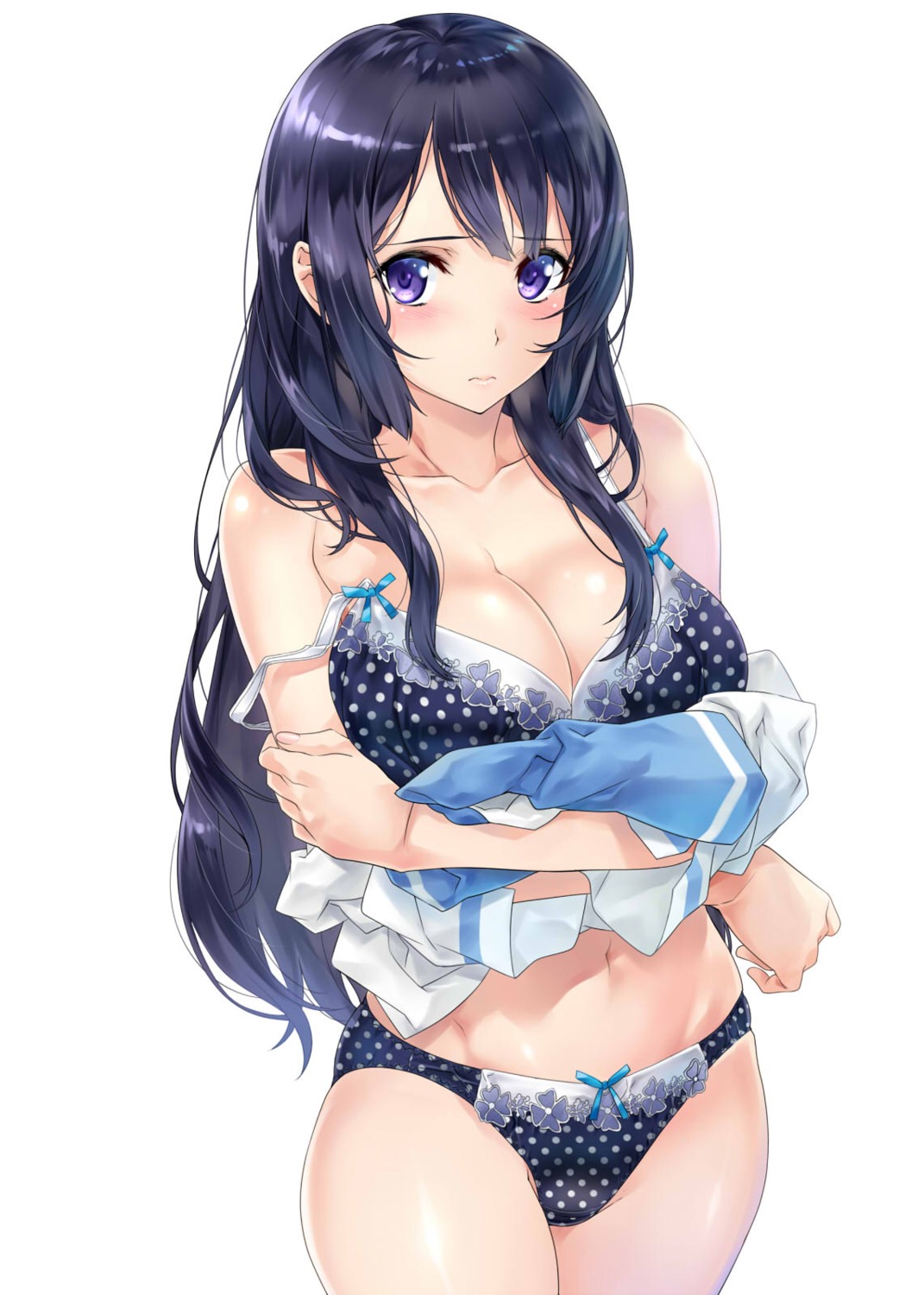 bra breast_hold chou_yoriyuki cleavage hibike!_euphonium kousaka_reina pantsu seifuku