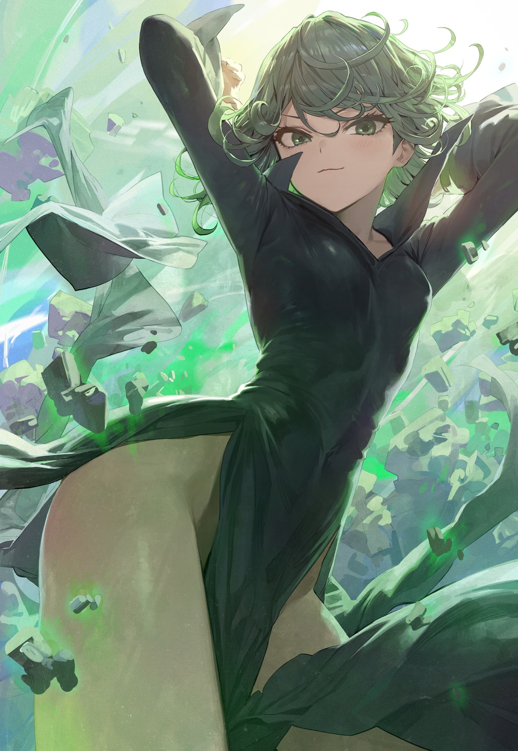 dress modare nopan one_punch_man tatsumaki_(one_punch_man)