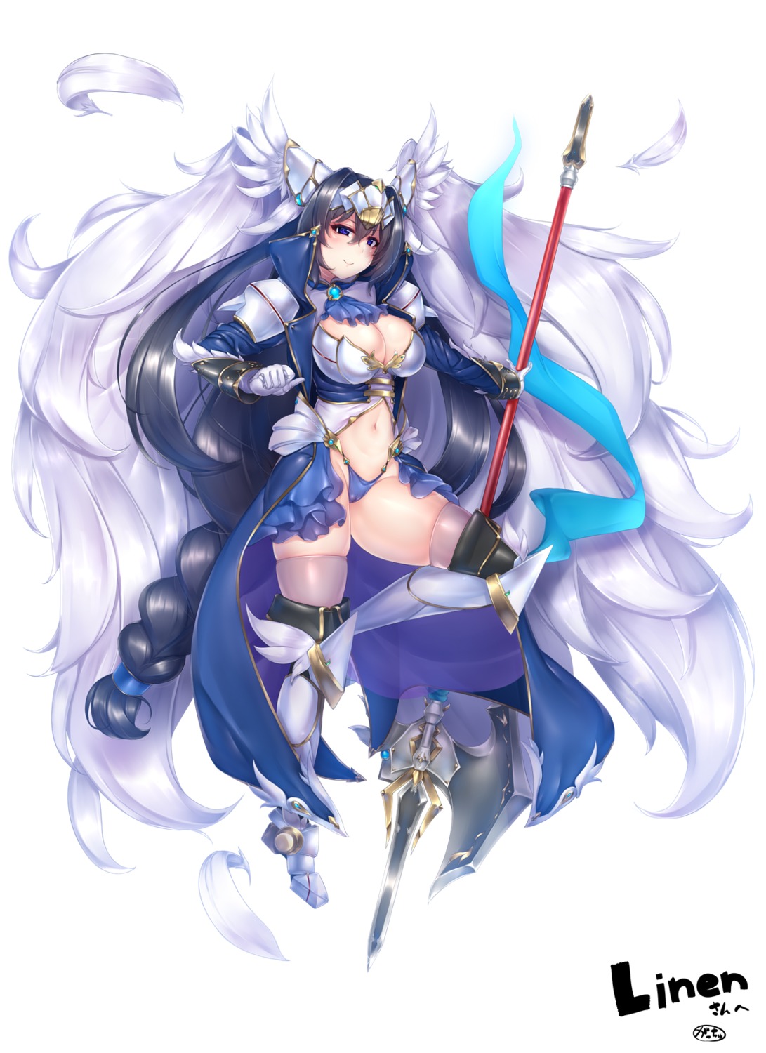 armor cameltoe gacchu thighhighs weapon wings