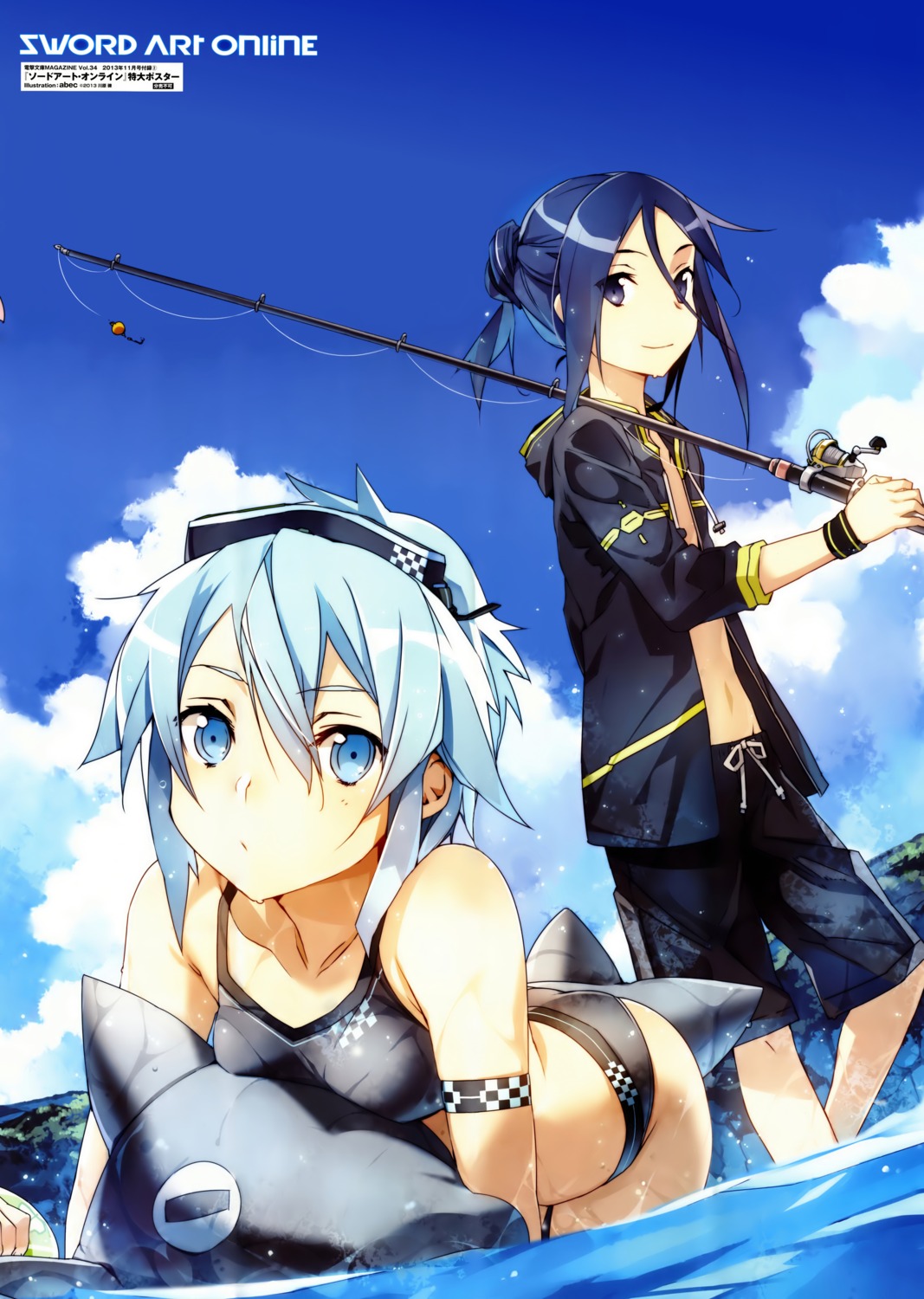 abec bikini gun_gale_online kirito sinon swimsuits sword_art_online