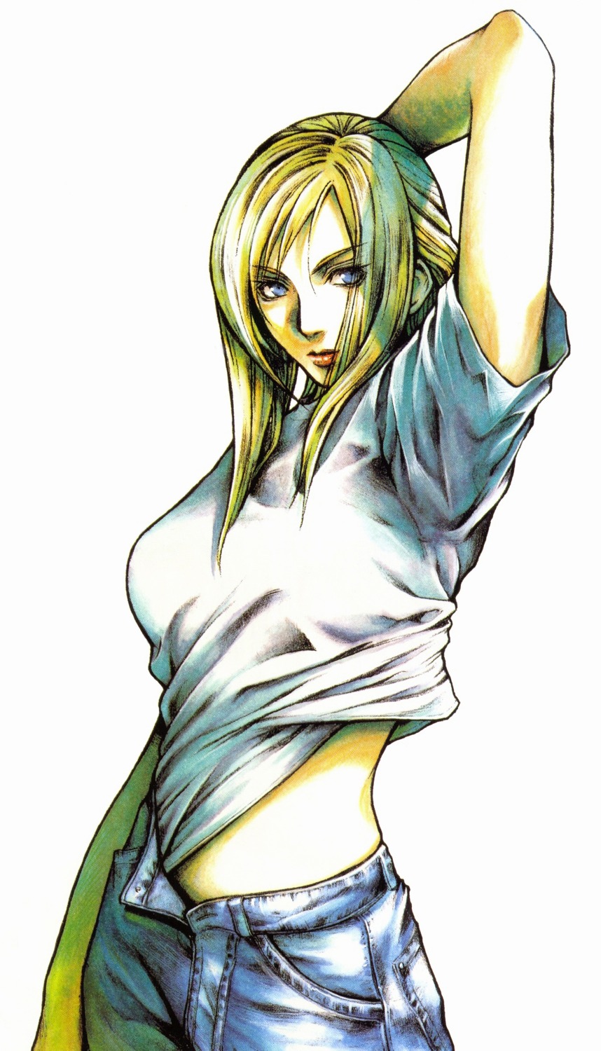 aya_brea nomura_tetsuya parasite_eve shirt_lift square_enix