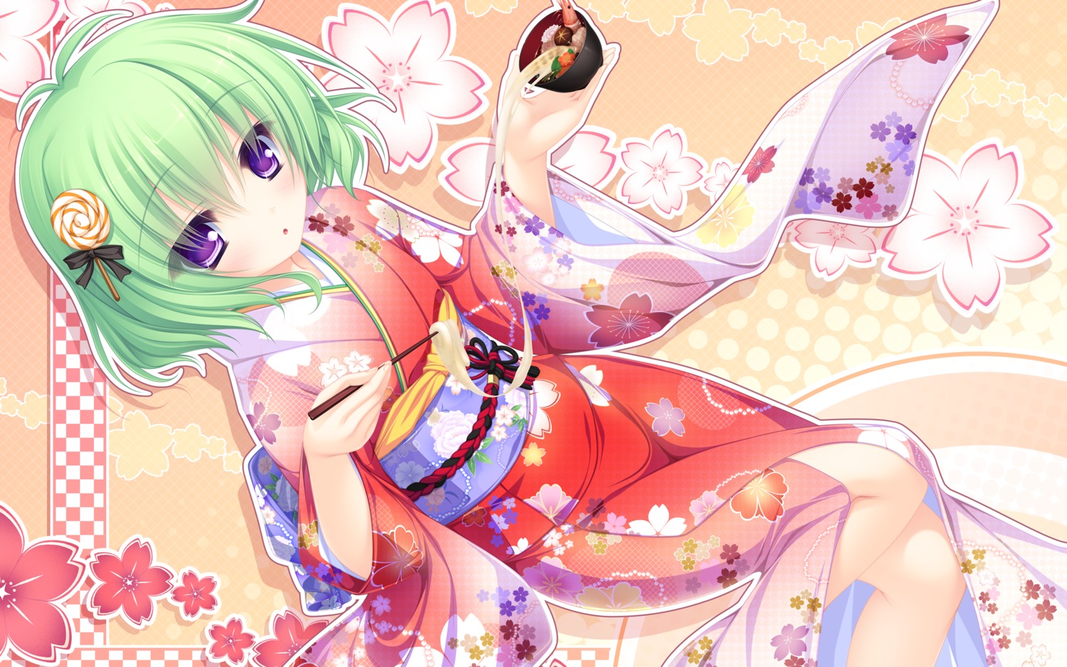 justy_x_nasty kagami_hibiki kimono mikagami_mamizu wallpaper whirlpool