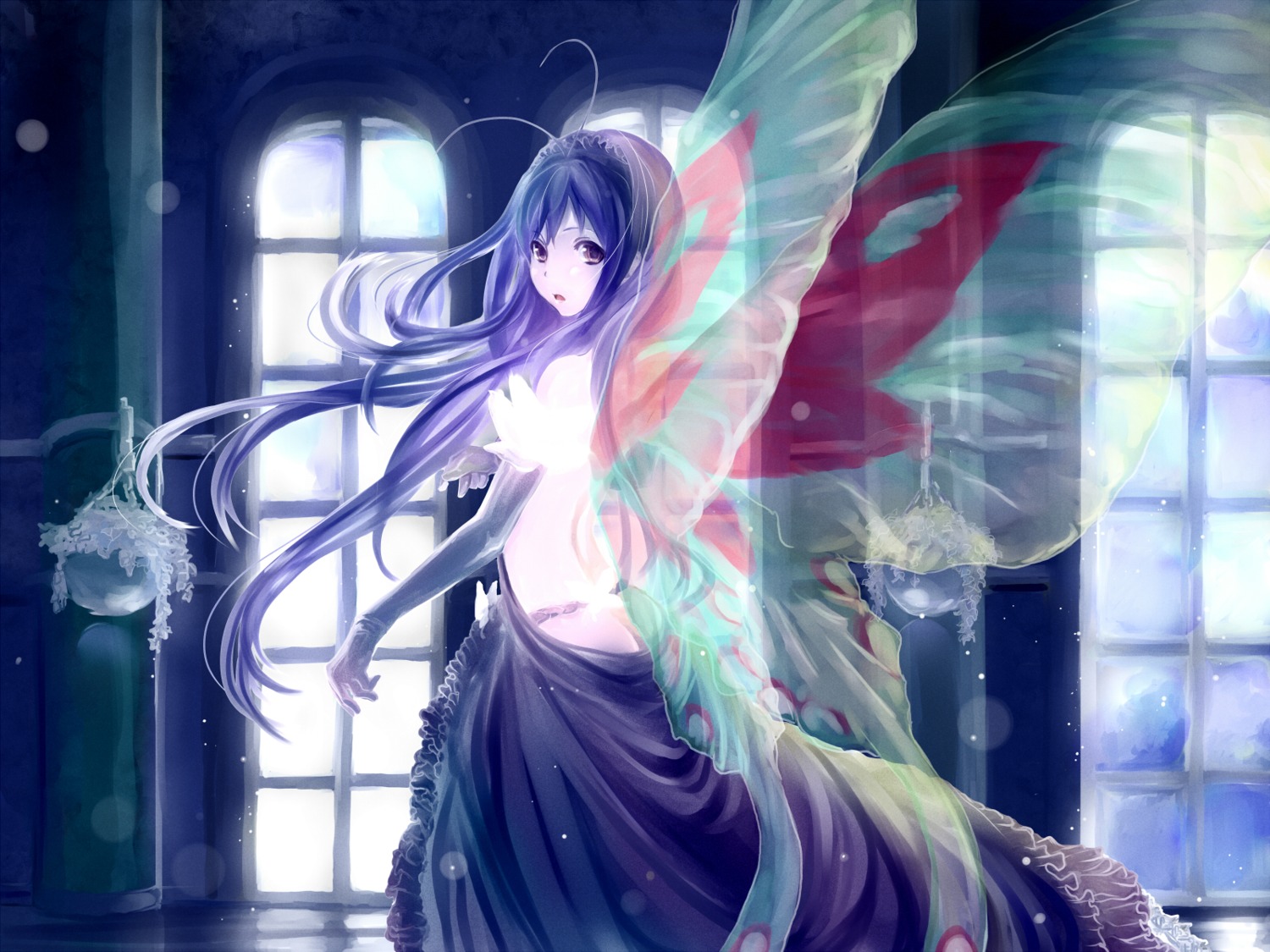 accel_world dress kuroyukihime poker-face-008 wallpaper wings