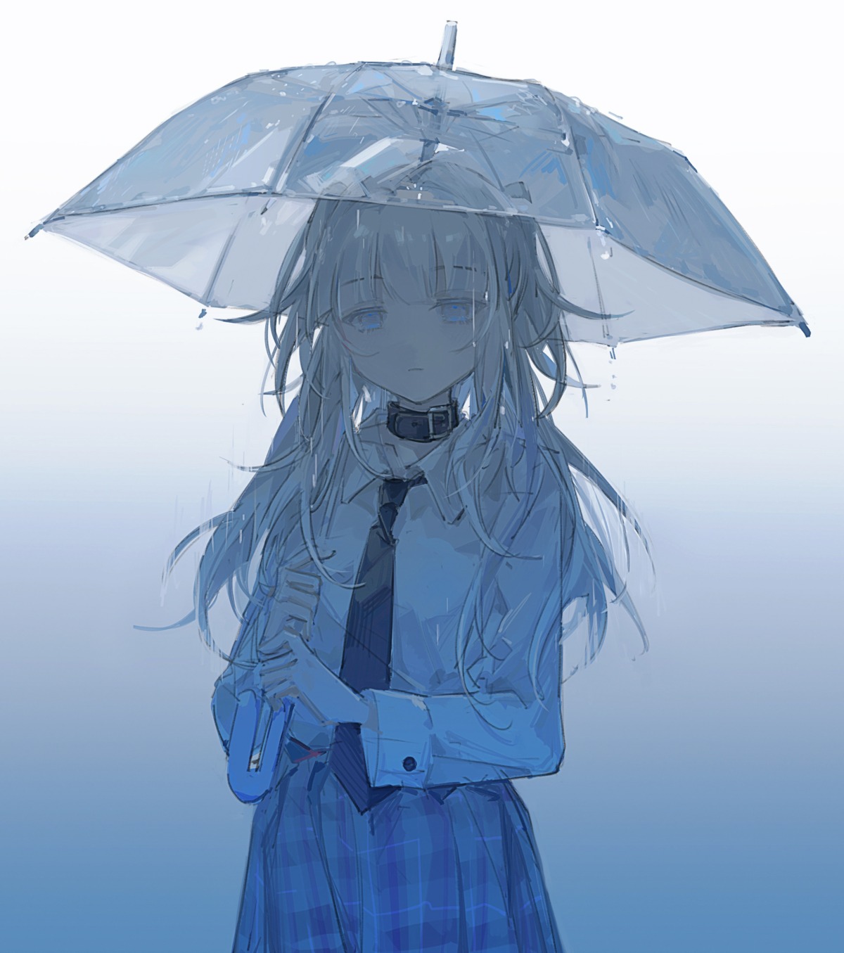 mechari seifuku umbrella wet