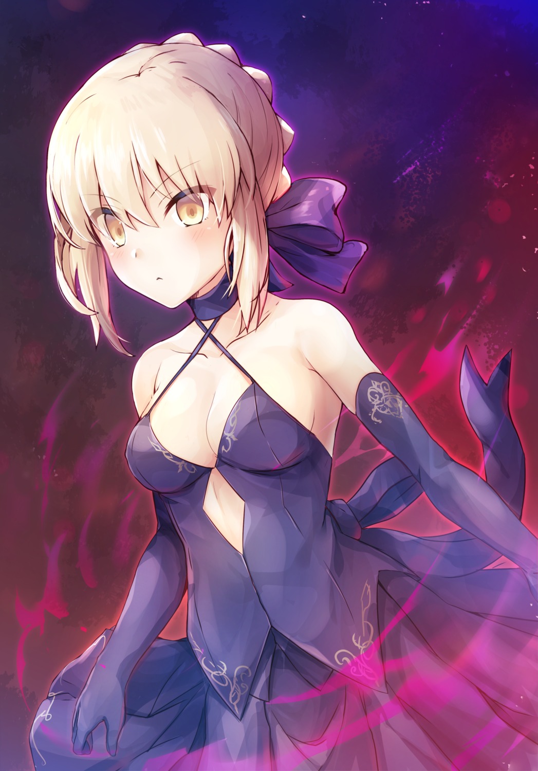 cleavage dress fate/grand_order saber saber_alter samoore