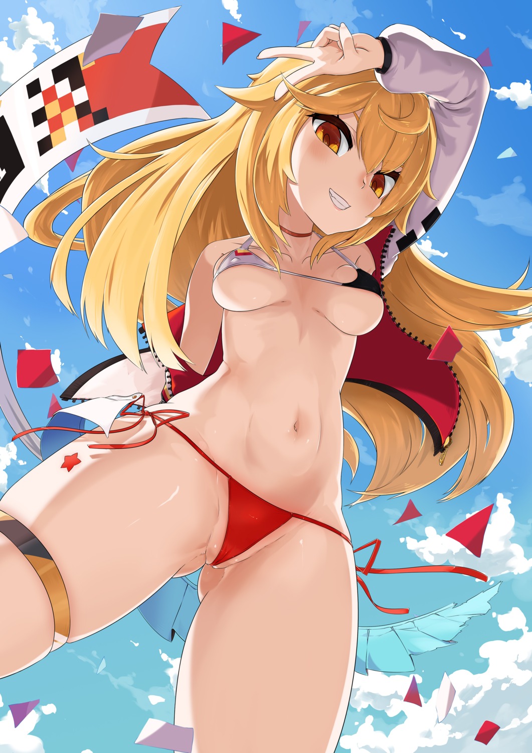 bikini cameltoe erect_nipples garter last_origin open_shirt p-24_pinto swimsuits tagme thong