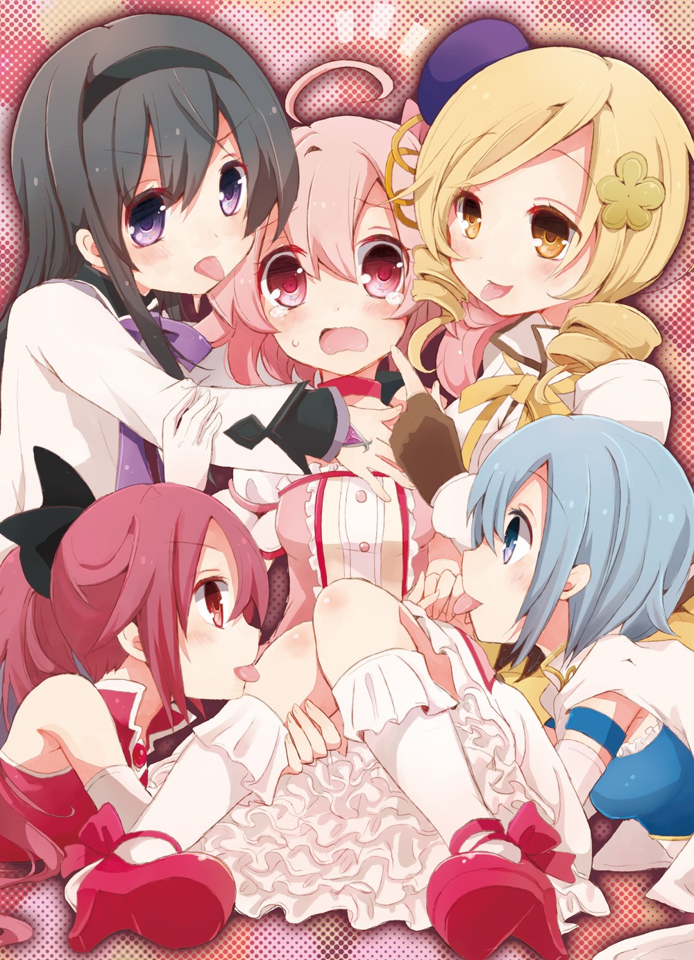 akemi_homura dress kaname_madoka miki_sayaka puella_magi_madoka_magica sakura_kyouko shiroi_hakuto tomoe_mami yuri