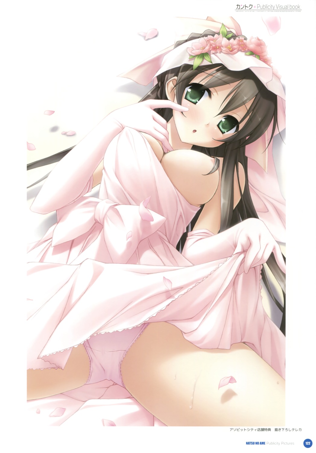 areola dress itou_hinako kantoku natsu_no_ame nipple_slip pantsu skirt_lift wedding_dress