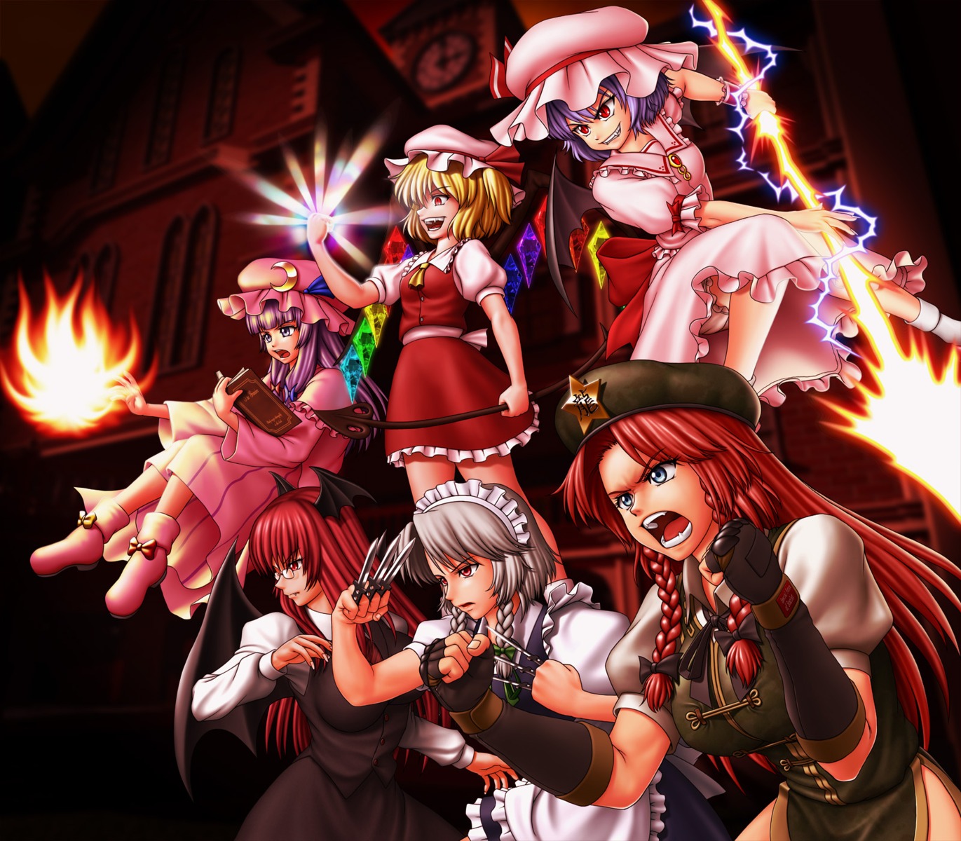 daina_rukawa flandre_scarlet hong_meiling izayoi_sakuya koakuma patchouli_knowledge remilia_scarlet touhou