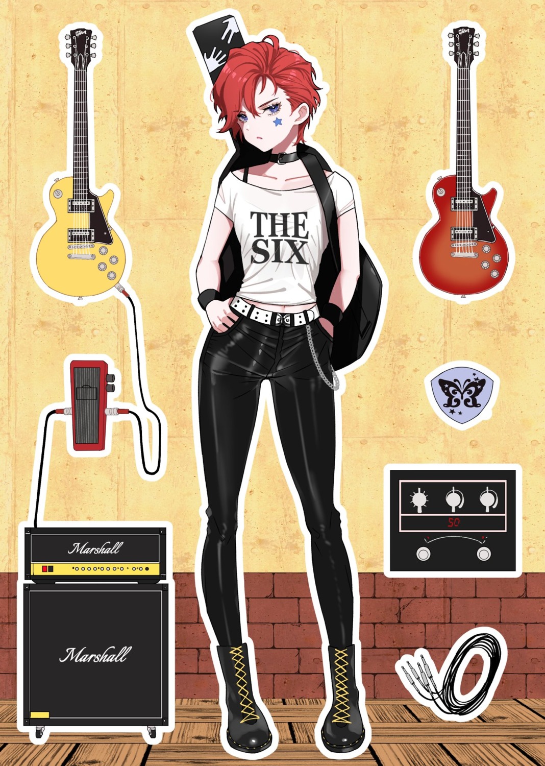 guitar julia_(idolm@ster) maou_(demonlord) tattoo the_idolm@ster the_idolm@ster_million_live!