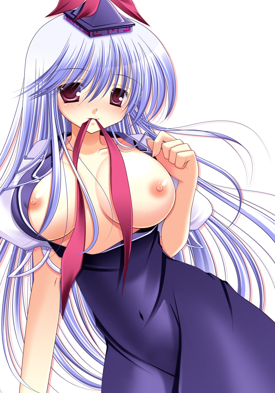 breasts hiyori-o kamishirasawa_keine nipples open_shirt touhou