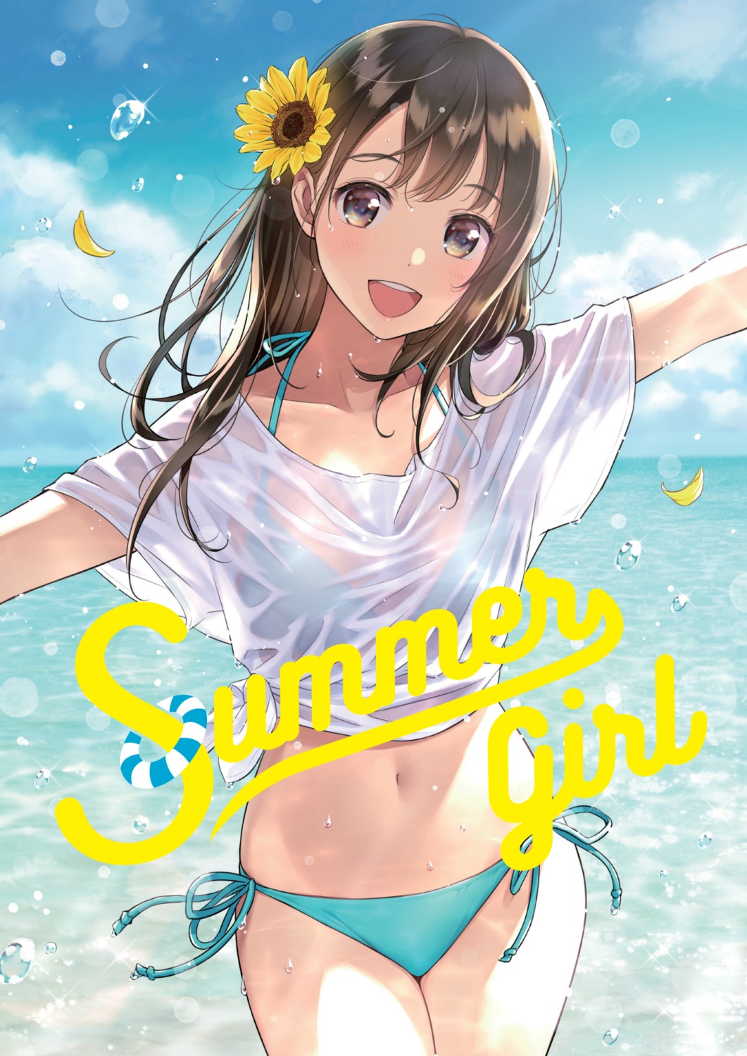 bikini morikura_en see_through swimsuits wet wet_clothes