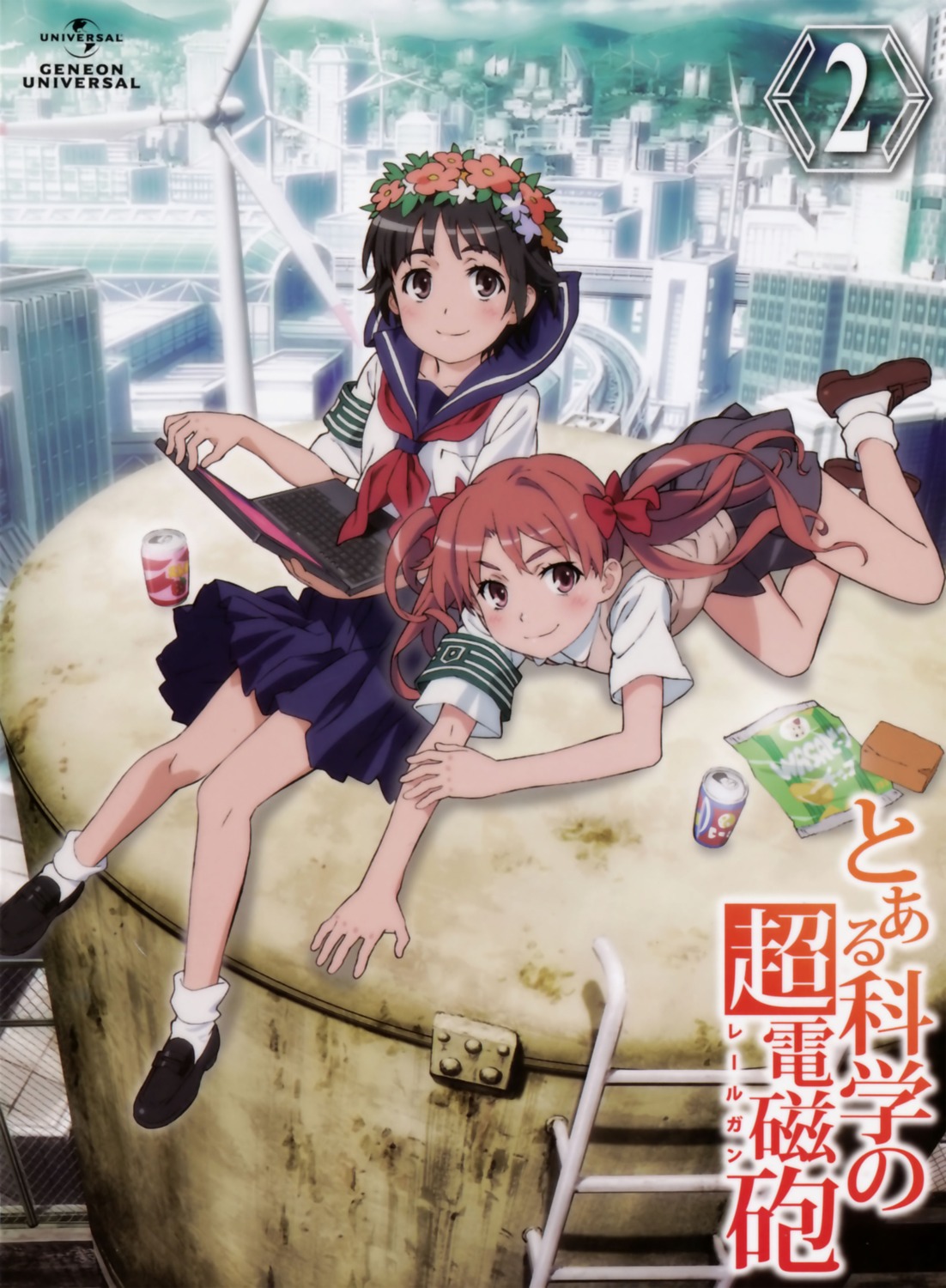 disc_cover overfiltered seifuku shirai_kuroko to_aru_kagaku_no_railgun to_aru_majutsu_no_index uiharu_kazari