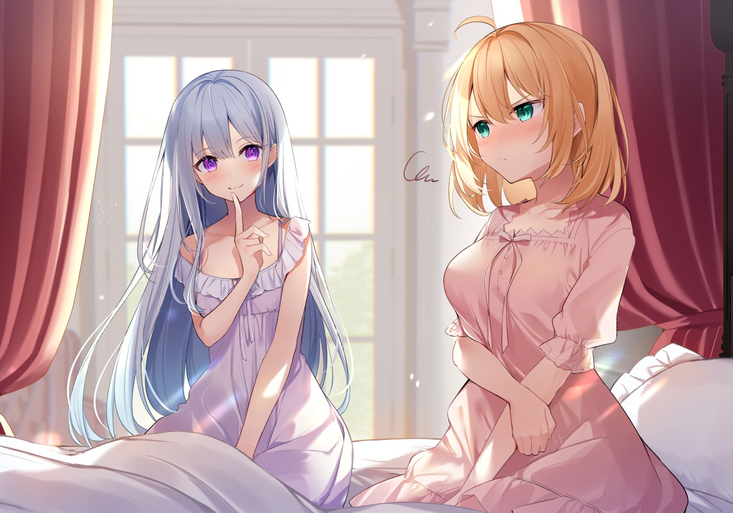 anisphia_wynn_palletia euphyllia_magenta kisaragi_yuri pajama tensei_oujo_to_tensai_reijou_no_mahou_kakumei yuri