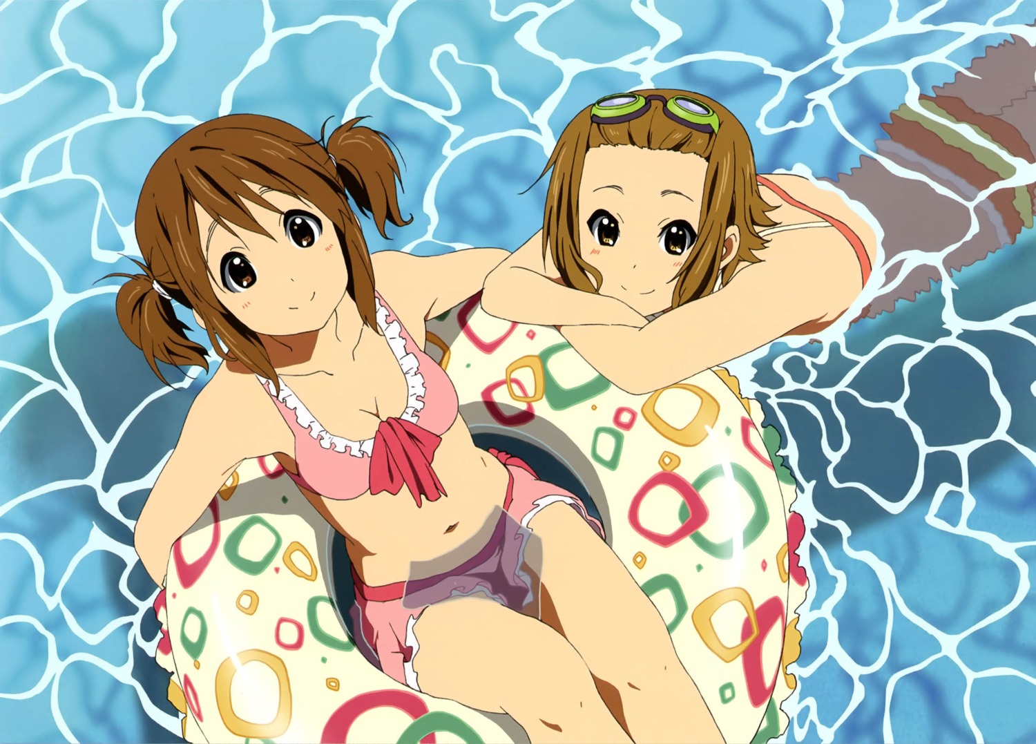 bikini cleavage hirasawa_yui k-on! satou_tatsuya swimsuits tainaka_ritsu