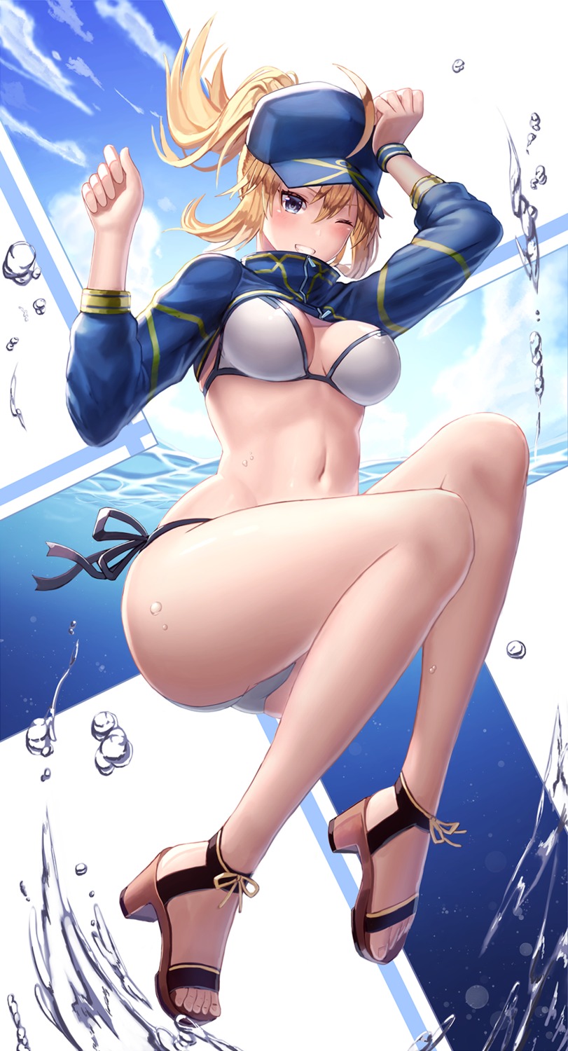 bikini cleavage fate/grand_order heels heroine_xx suraimu_(suraimuraimu) swimsuits