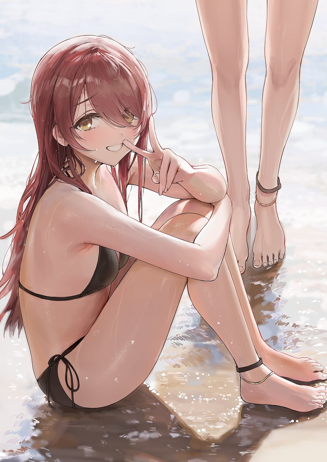 ameyame bikini feet oosaki_amana oosaki_tenka swimsuits the_idolm@ster the_idolm@ster_shiny_colors wet