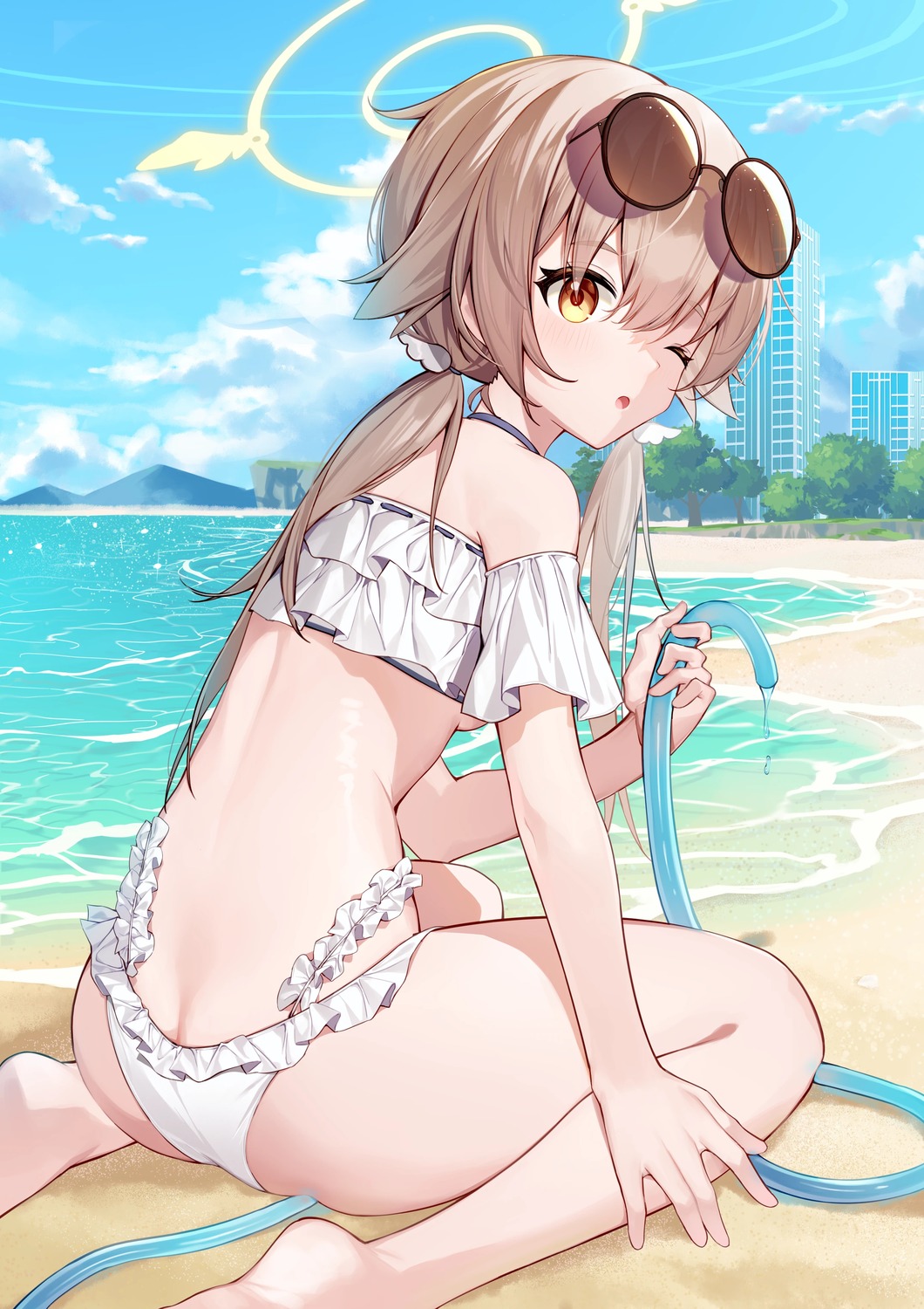 ajitani_hifumi ass bikini blue_archive halo megane ratto swimsuits