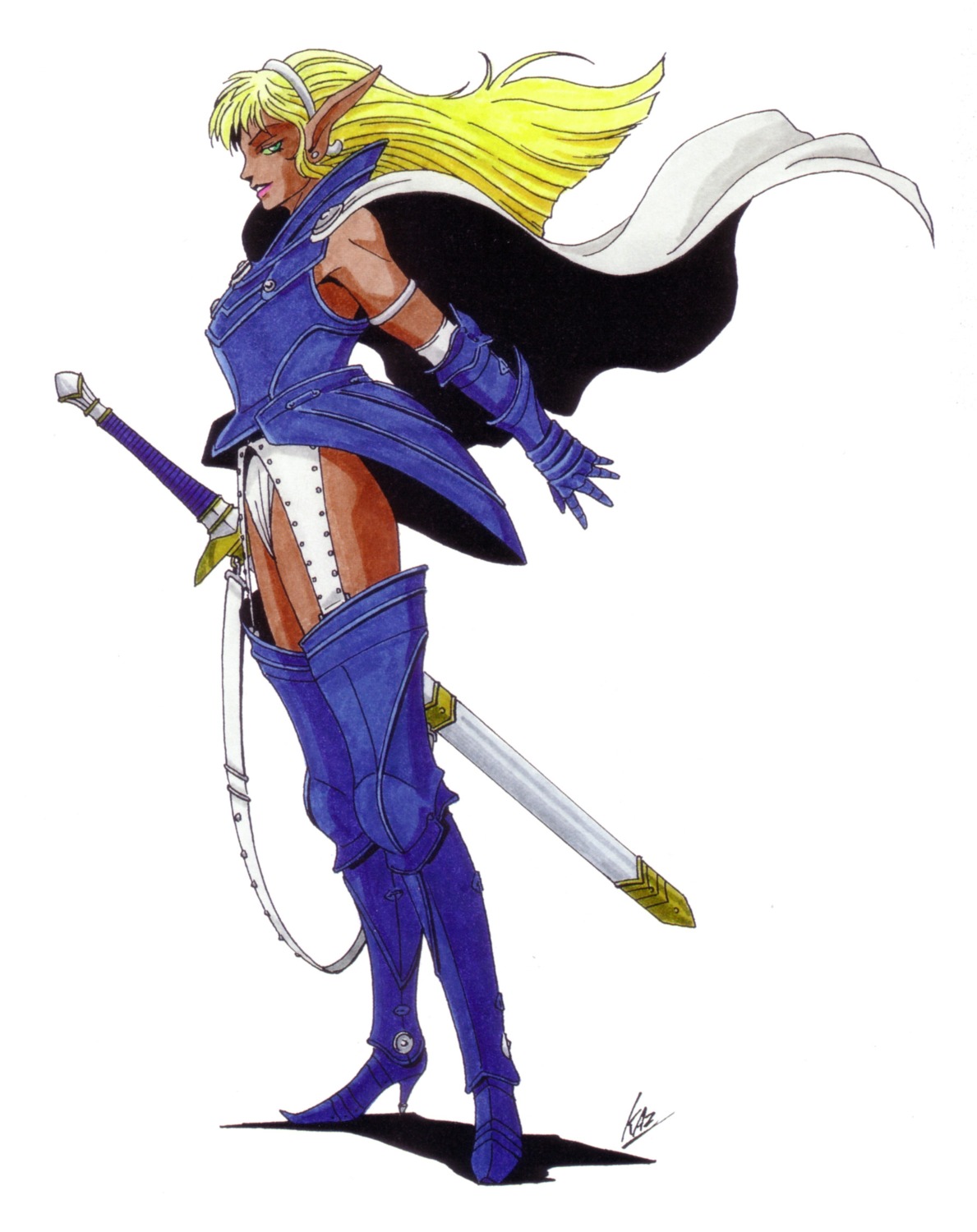 armor elf kaneko_kazuma megaten pantsu pointy_ears shin_megami_tensei sword