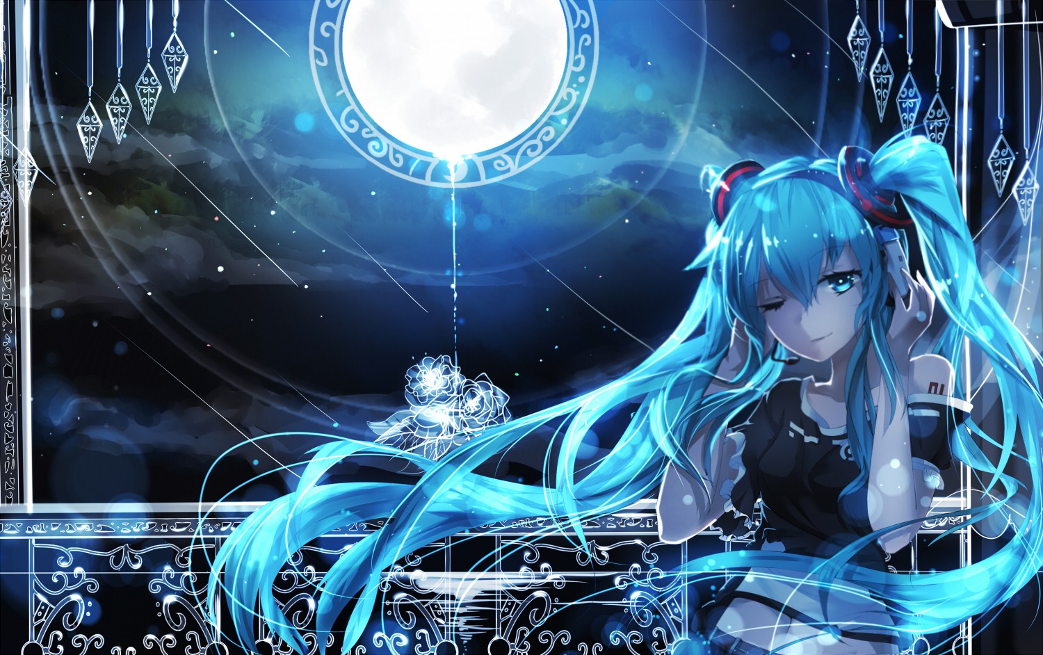 hatsune_miku headphones qys3 vocaloid