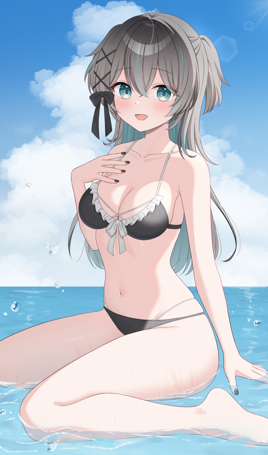 bikini futaba_kurumi swimsuits wet