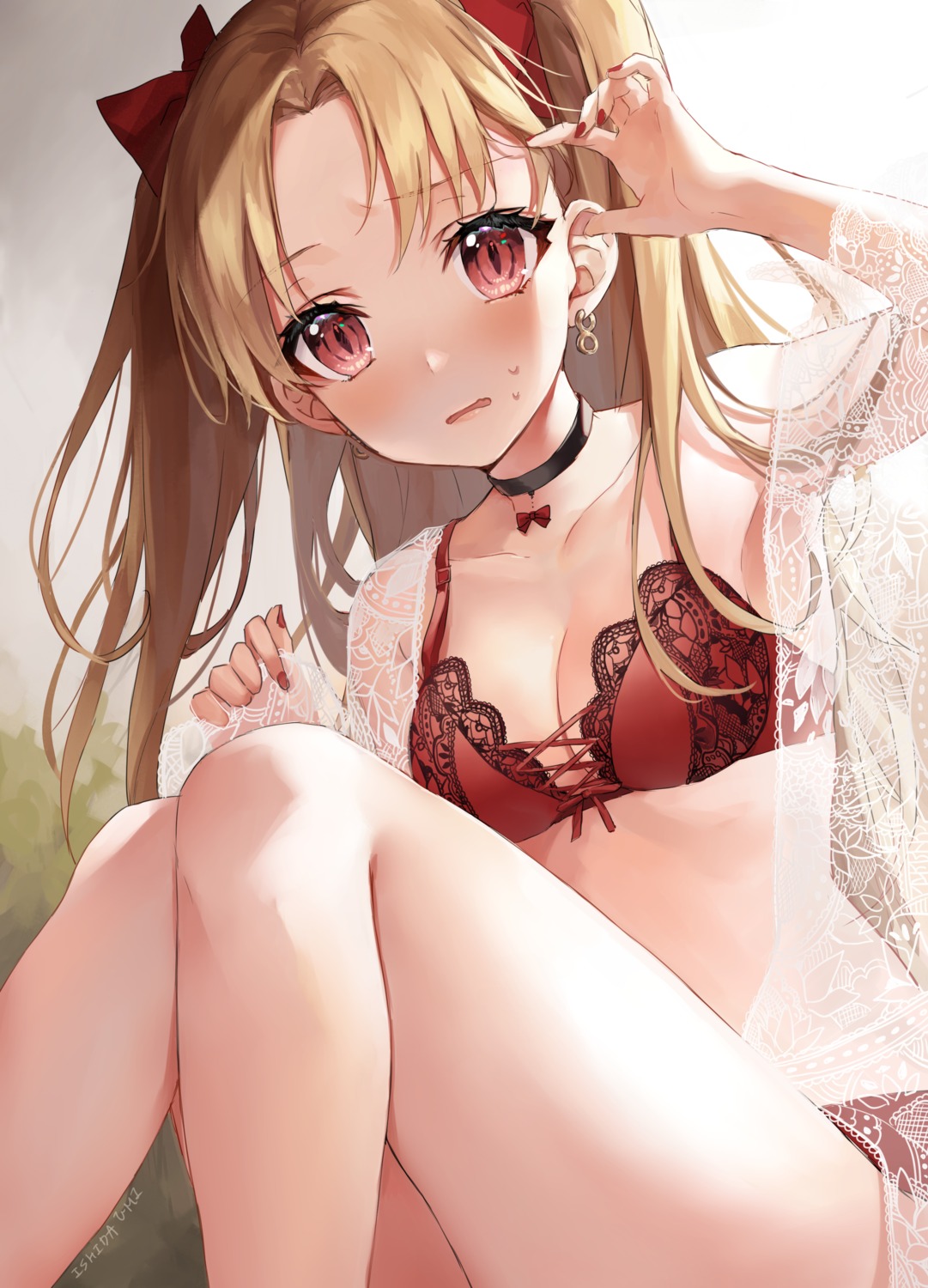 bra cleavage ereshkigal_(fate/grand_order) fate/grand_order ishita_umi open_shirt pantsu see_through