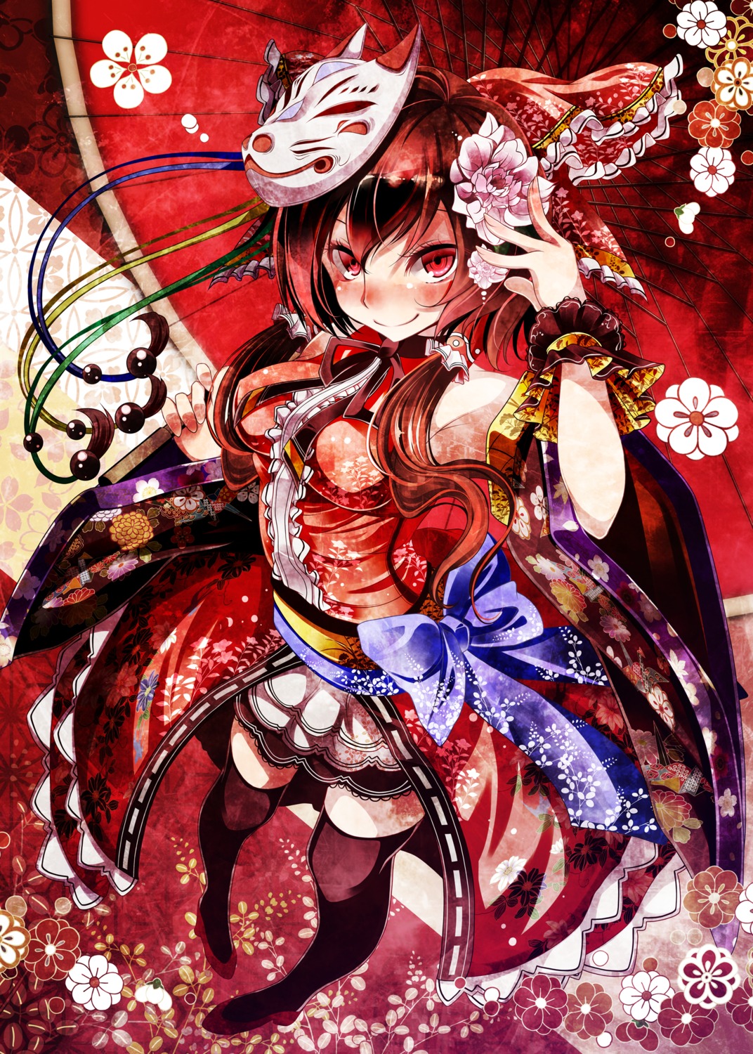 hakurei_reimu s-syogo thighhighs touhou