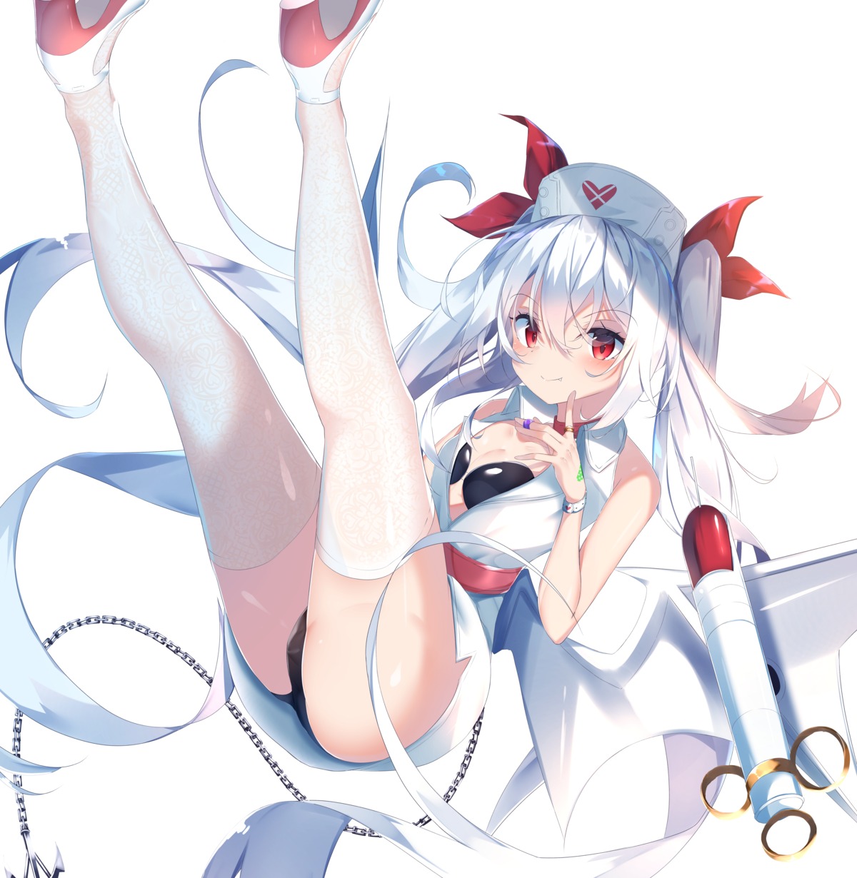 azur_lane bra heels nurse open_shirt pantsu suisen-21 thighhighs vampire_(azur_lane)